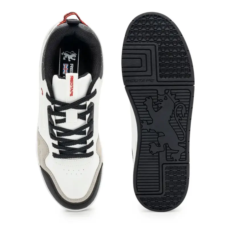 Redtape Black & White Classic Sneakers