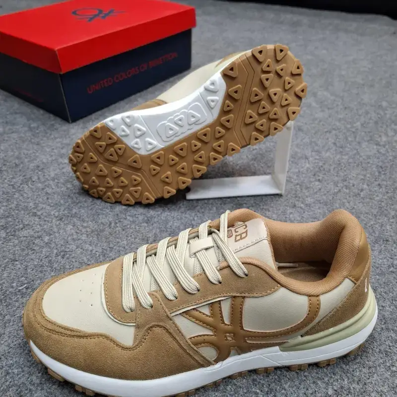 Benetton Solid Sneakers Brown