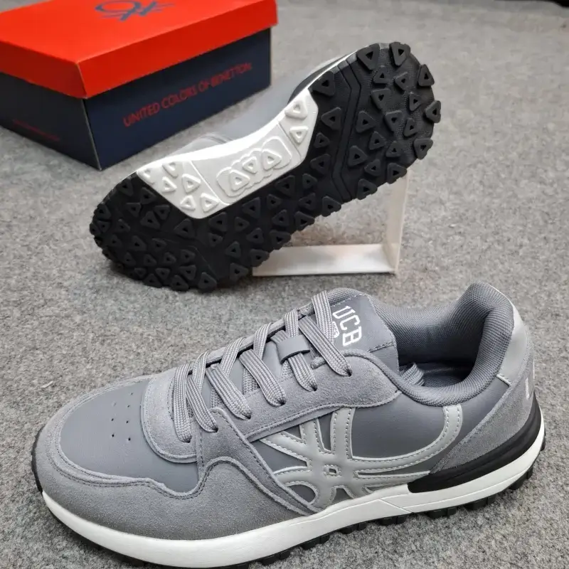 Benetton Solid Sneakers Grey